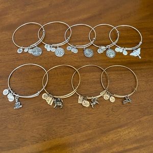 Alex and Ani Bundle of 9 Charm Bracelets